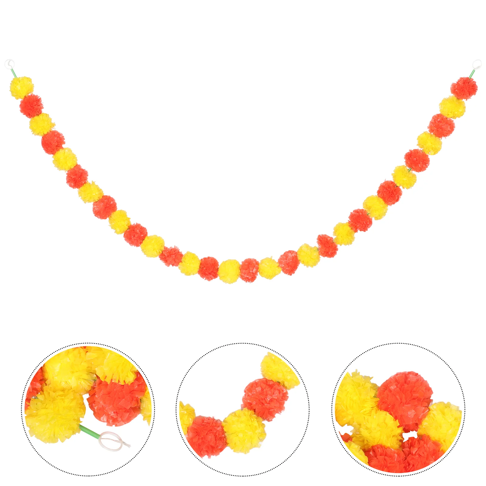 День мертвых украшения для комнаты Pooja рядные светильники гирлянды из календулы