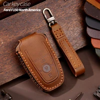 fashionable retro styleunique car key box cover shell buckle suitable ford f150 north america style cowhide bag case keyring