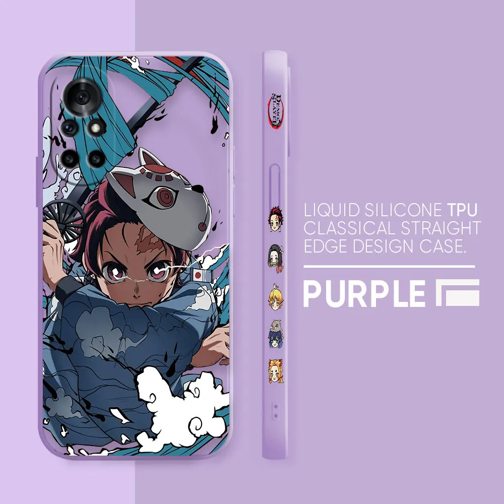 Japan Anime Demon Slayer Case For Huawei NOVA 7 6 5I 5 4 3 3I 2S 2 8 9 10 SE PRO PLUS Colour Simple Case Cover Funda Shell Capa