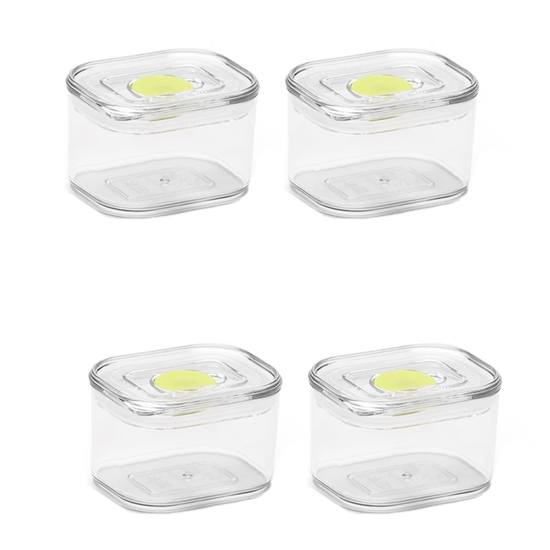 

4Pcs Airtight Food Plastic Refrigerator Crisper Transparent Kitchen Moisture-Proof Storage Tank Grain Storage Box Jars