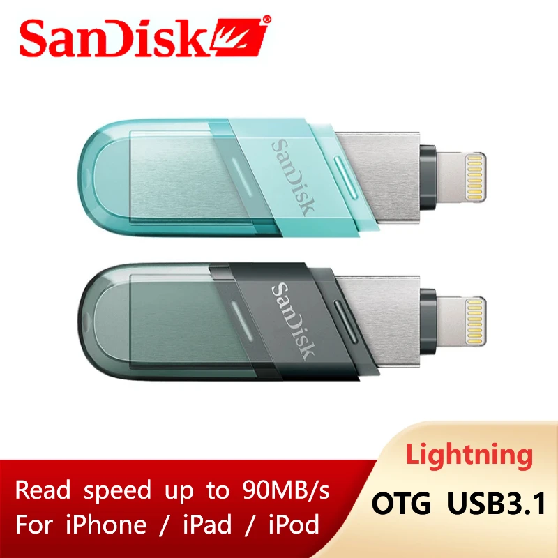 Флэш-накопитель USB SanDisk iXpand флэш-накопитель OTG Lightning 3 1 256 ГБ 128 64 MFi для iPhone iPad и Type-A |