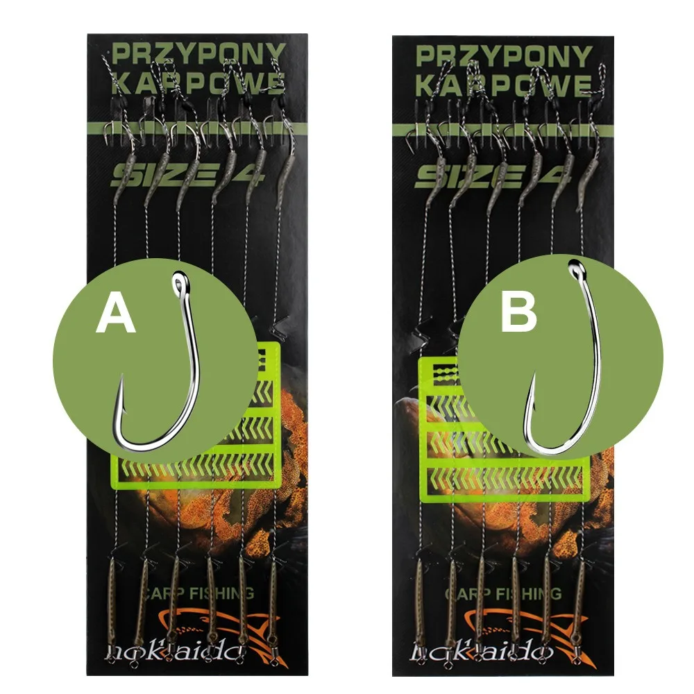 6-8 шт. готовые крючки для ловли карпа 18 5 см 30-60 фунтов 2/4/6/8 #