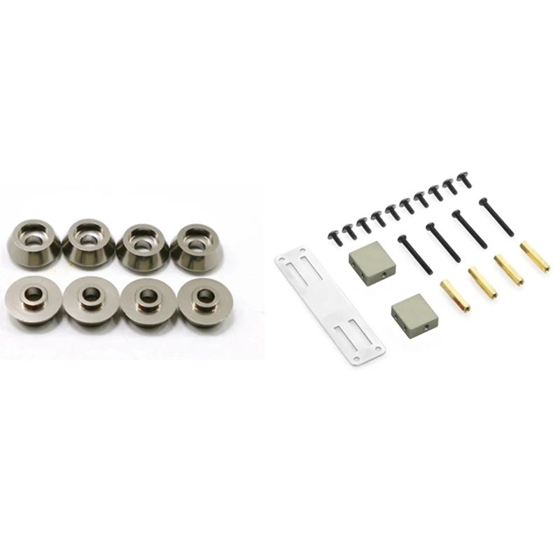 

8Pcs Metal Connecting Rod Screw Gasket Shim Washer Rest For WPL C14 C24 C34 C44 & 1Set Servo Fixed Mount Bracket Kit