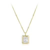 925 sterling silver with 18k gold aaaaa cubic zircon necklace for women jewelry punk party japan korean original jewelry