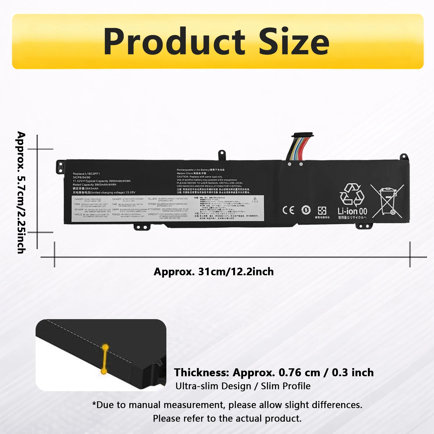 Фото Аккумулятор PowerHub L18C3PF1 L18M3PF1 для ноутбуков Lenovo Ideapad L340-15IRH L340-17IRH Gaming Series 5B10T04975 11.52V 45Wh №4