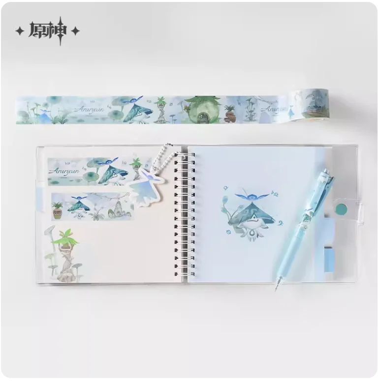 Коллекция 2024 года блокнот и бумажная лента из аниме Genshin Impact аранара набор ручек
