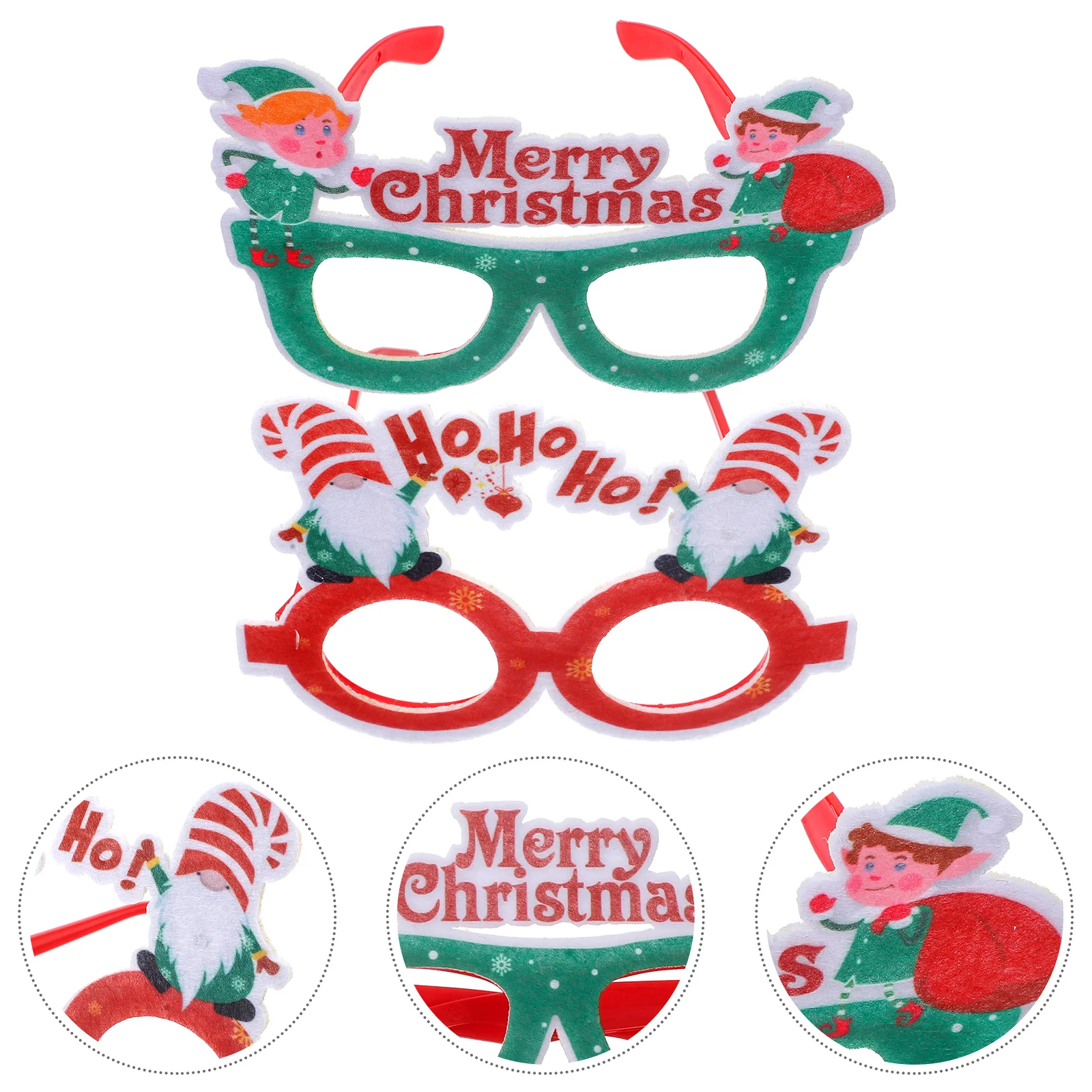 

6pcs Christmas Eyeglasses Frame Party Decorative Glasses Christmas Ornament