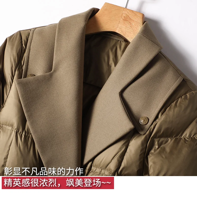 High-quality Casaco Feminino Inverno 2022 90% White Duck Down Long Jackets for Women Autumn/Winter High Street Adjustable Waist