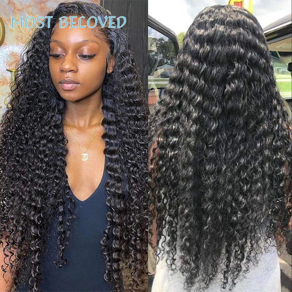 

Lace Frontal Wigs 14-30Inch Deep Wave Wig Lace Front Human Hair Wigs For Women Pre Plucked Hairline 13X4 Lace Closure Wig