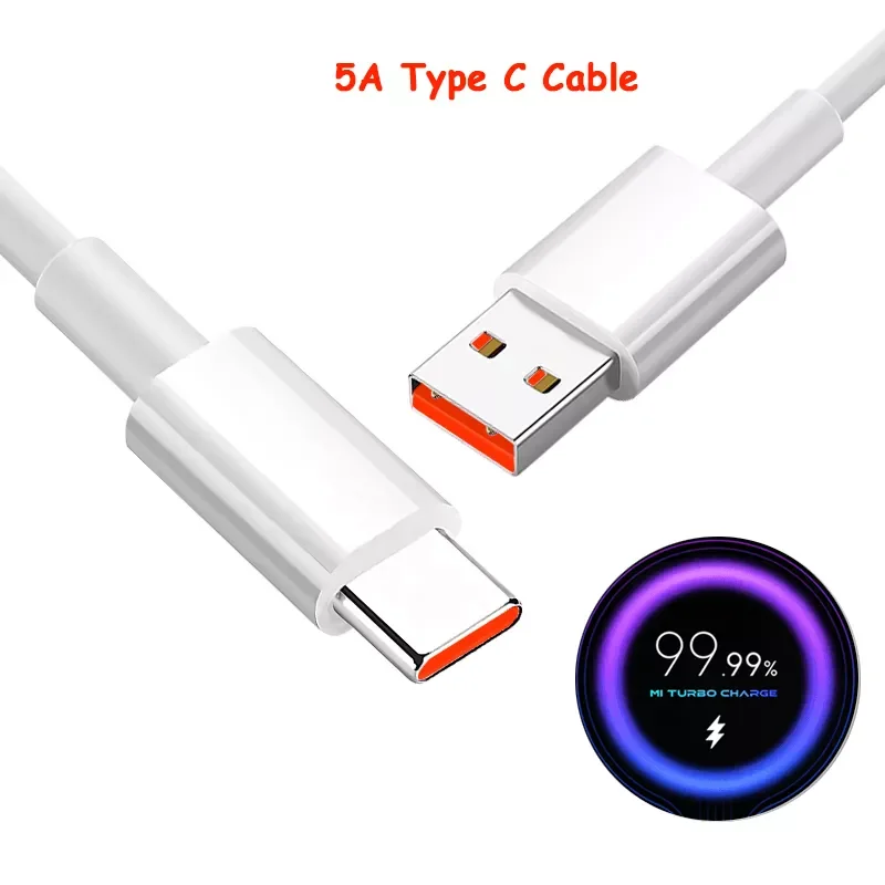 

1/1.5/2M Type C Cable 5A Fast Charging Turbo Charger Cord For Xiaomi MI 12 11 10 9T Pro 10T Lite Redmi K40 K30 Note 9 Pro Note11