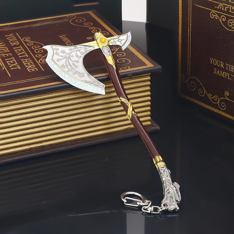 

18cm God of War Weapon Game Surrounding Kratos Leviathan's Ax Weapon Model Full Metal Handicraft Decoration Sword Weapons Gifts