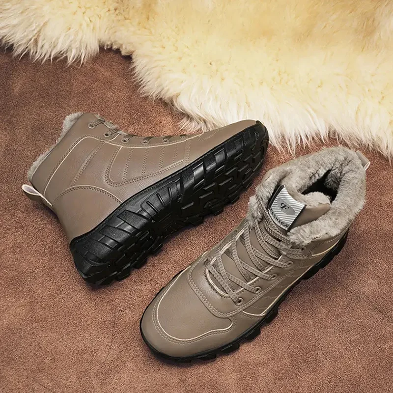 Winter Plus Velvet Thick Men's Shoes High Top Warm Comfortable Cold-proof Hiking Shoes Outdoor Non-slip Male Casual Sports Shoes