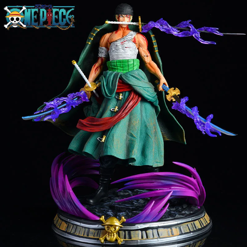 

35cm One Piece Anime Roronoa Zoro Oversized Model Action Figure PVC Battle Statue Santoryu Sword Effect Desktop Collection Toys