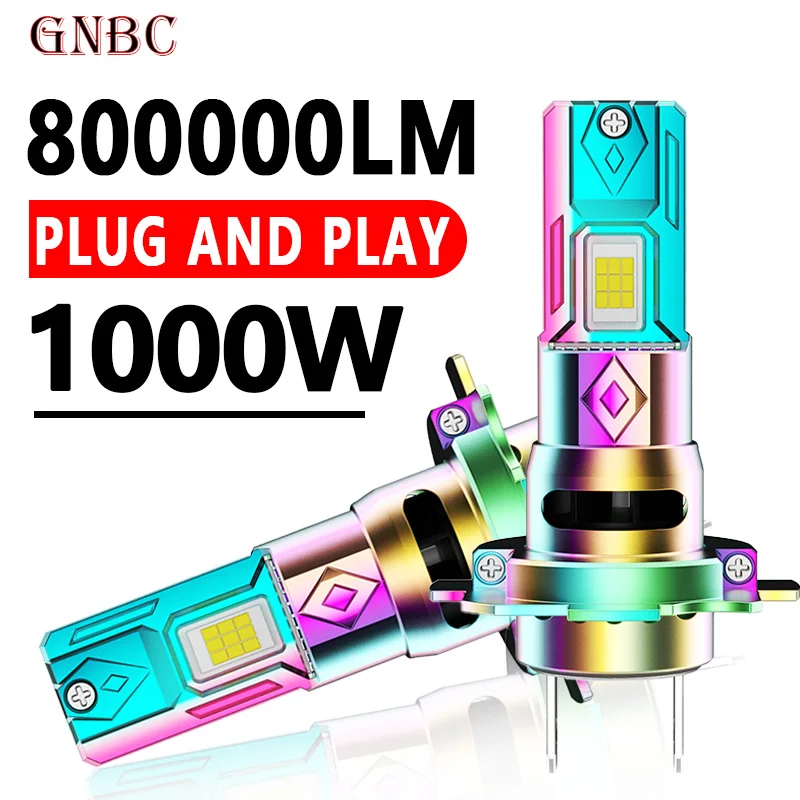 2 шт. Turbo H7 LED CANBUS Lights H1 H9 H4 H11 9012 9005 9006 Мини-лампа 7035 CSP Беспроводная 6000K 12V