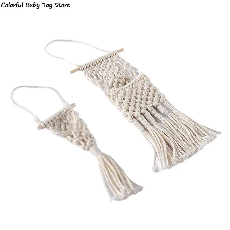 

Миниатюрный гобелен для кукольного домика, богемный гобелен, белая плетеная Сумка для хранения, домашний декор, аксессуары для игрушечного кукольного домика