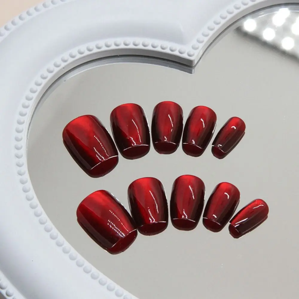 Модные длинные квадратные накладные ногти простые с полным покрытием