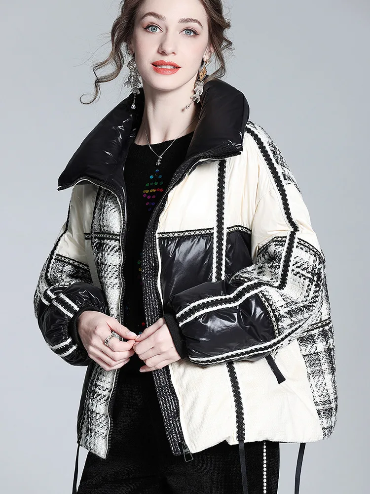 2022 Winter Down Jacket Women's Short New Style Small Fragrance Loose and Thin Casual White Duck Down Jacket