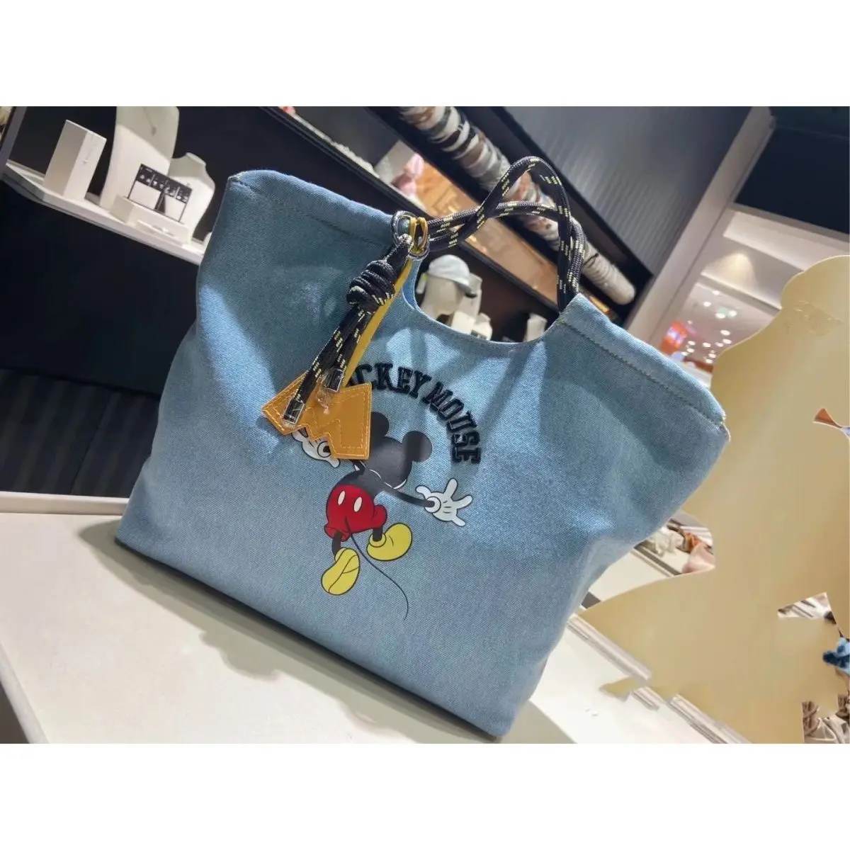 

Многофункциональная сумка через плечо Disney blue Mickey, сумка для покупок на открытом воздухе, подарок для девушки