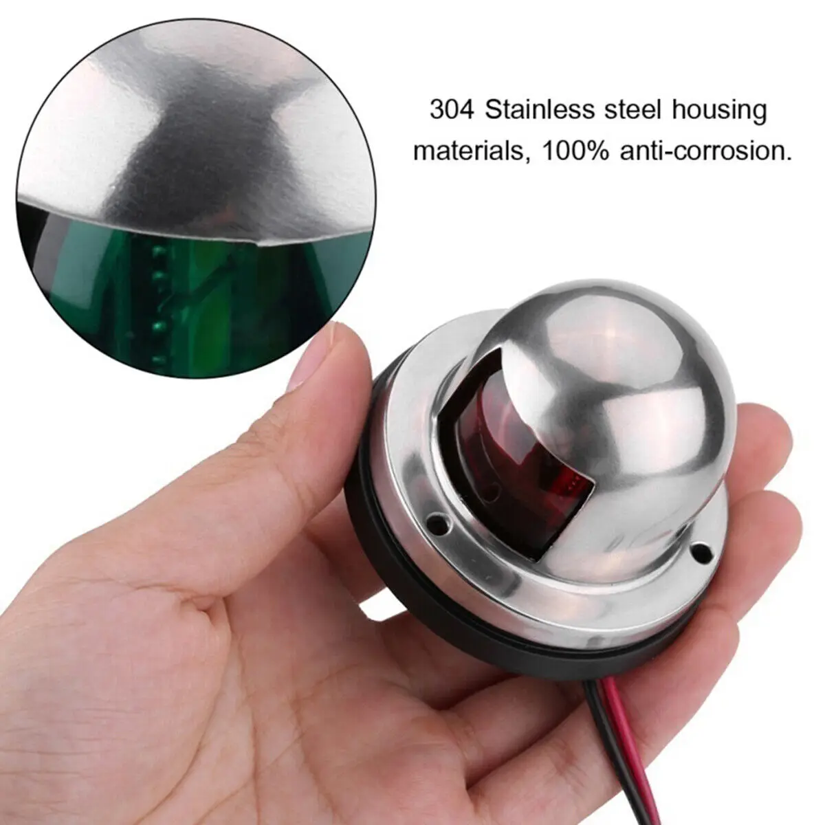 

Indicator Navigation Lights Boat Indicator Light Green Polycarbonate Lens Stainless Steel For Pontoon Yacht Skeeter