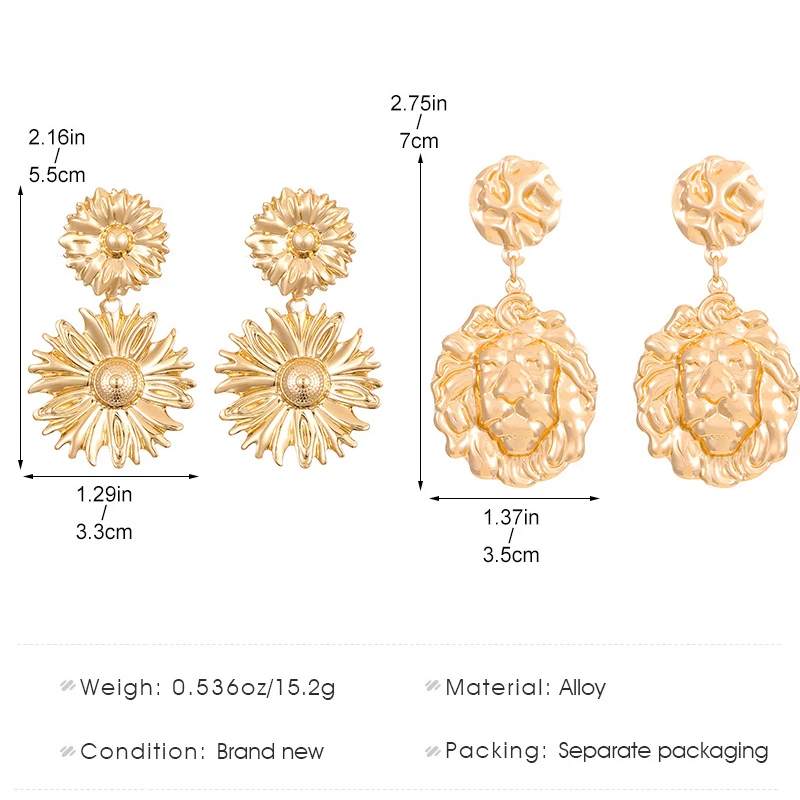 Очаровательные серьги-гвоздики в стиле ретро с волнистыми подсолнухами и