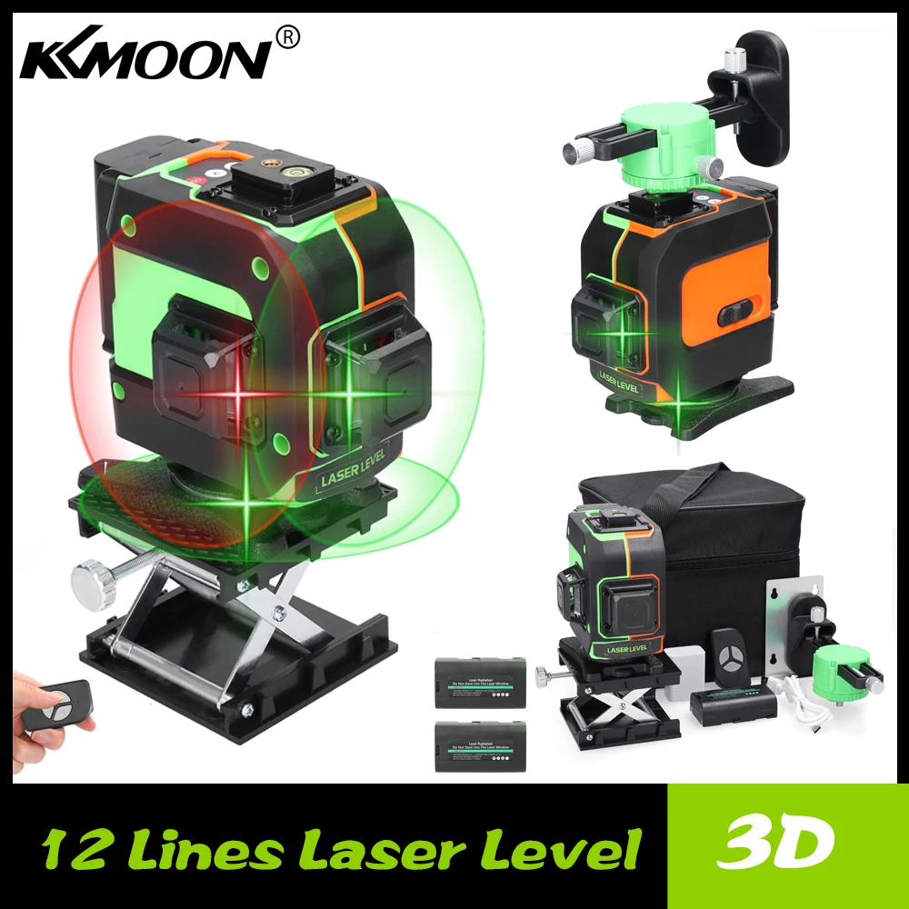 

Самовыравнивающийся лазерный уровень, 12 линий, 3 °, инструмент для выравнивания, многонаправленная наземная настенная наклейка, вертикальн...