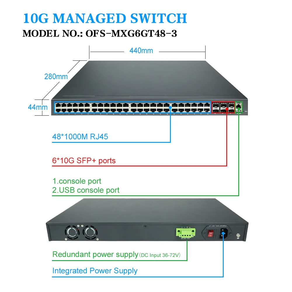 OPTFOCUS L3 WEB managed 10Gbps SWITCH SFP+ 10Gb 8 24 48 ports 10G | Network Switches