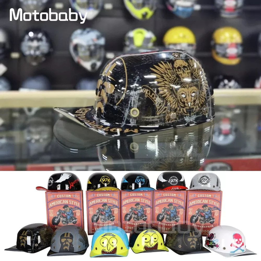 

Полушлем мотоциклетный NEW2023 для мужчин и женщин, винтажный шлем для мотобайкеров, с открытым лицом, в стиле ретро