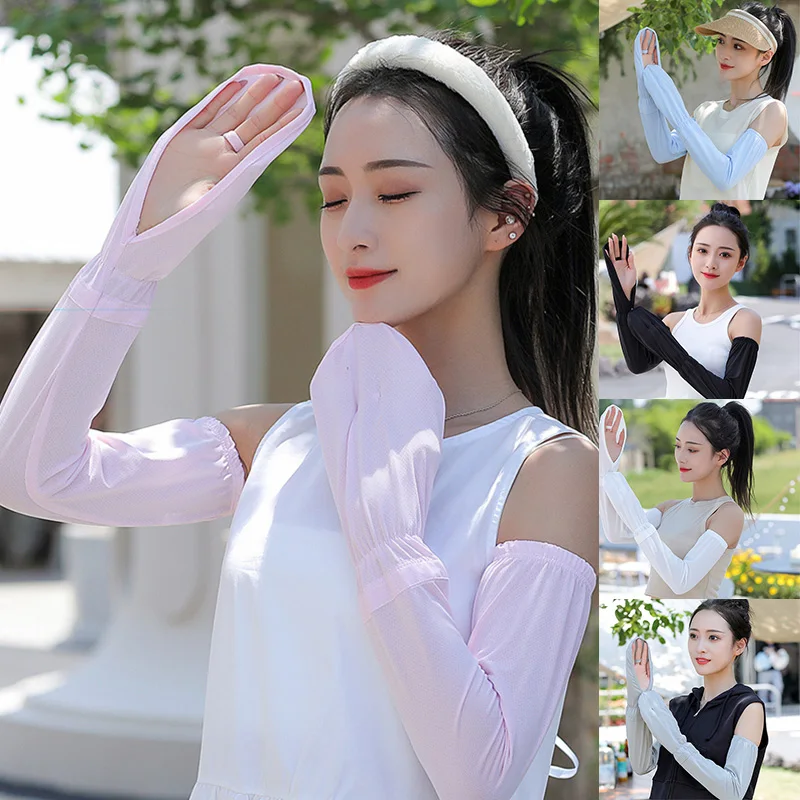 

Outdoor Arm Ice Sleeve Women Breathable Large Size Sun Protection Arm Guard Loose Ice Gloves Summer Driving Arm Sleeves