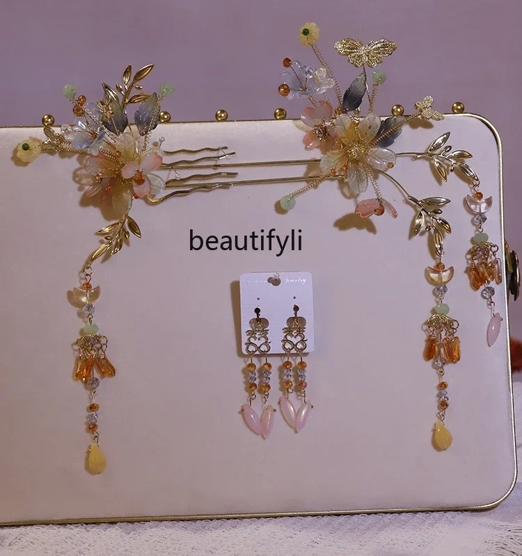 Новая китайская антикварная одежда Xiuhe свадебный головной убор заколка для волос