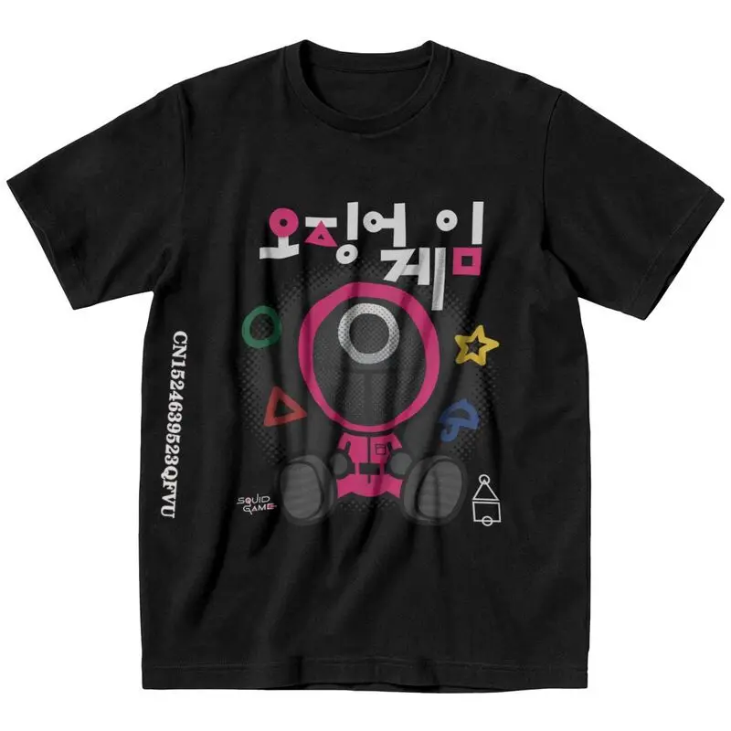 

Squid Game Chibi T Shirts Men Pure Cotton Gothic Animes Survival Drama Tshirts Emo Clothes Fashion T-Shirt Clothing
