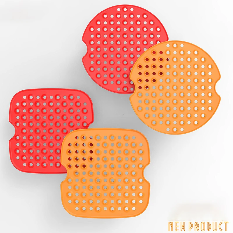 

7.5/8/8.5/9 Inch Reusable Air Fryer Liners Round Square Non-Stick Food Grade Silicone Basket Mats Cooking Kitchen Tool