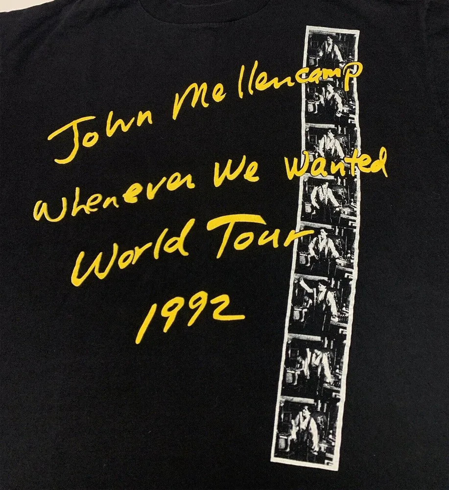 Футболка 80s John Cougar Mellencamp World Tour, черная унисекс S-5Xl 1PT289