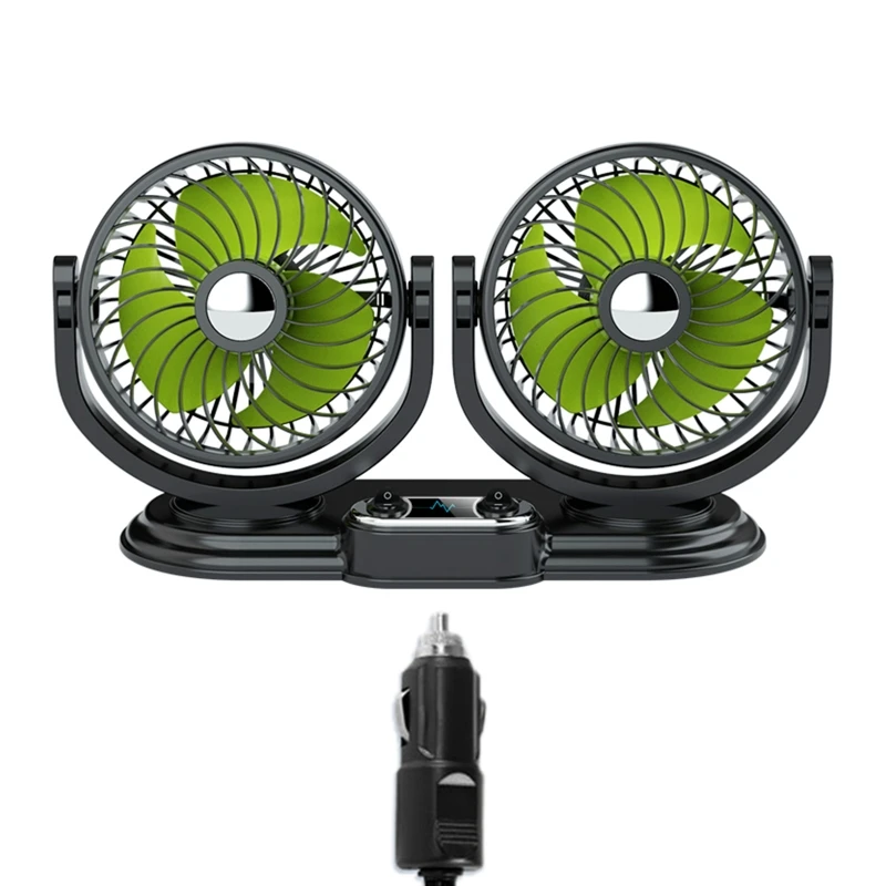 

Dual Head Car Fan USB 5V Electric Car Cooling Fan with 360 Degree Adjustable Low Noise Automobile Vehicle Fan 2 Gears