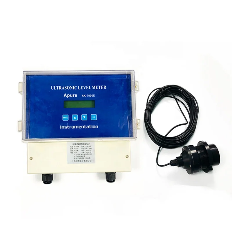 

mirco 4-20ma rs485 cheap digital ultrasonic water tank float liquid level gauge meter transmitter with sensor