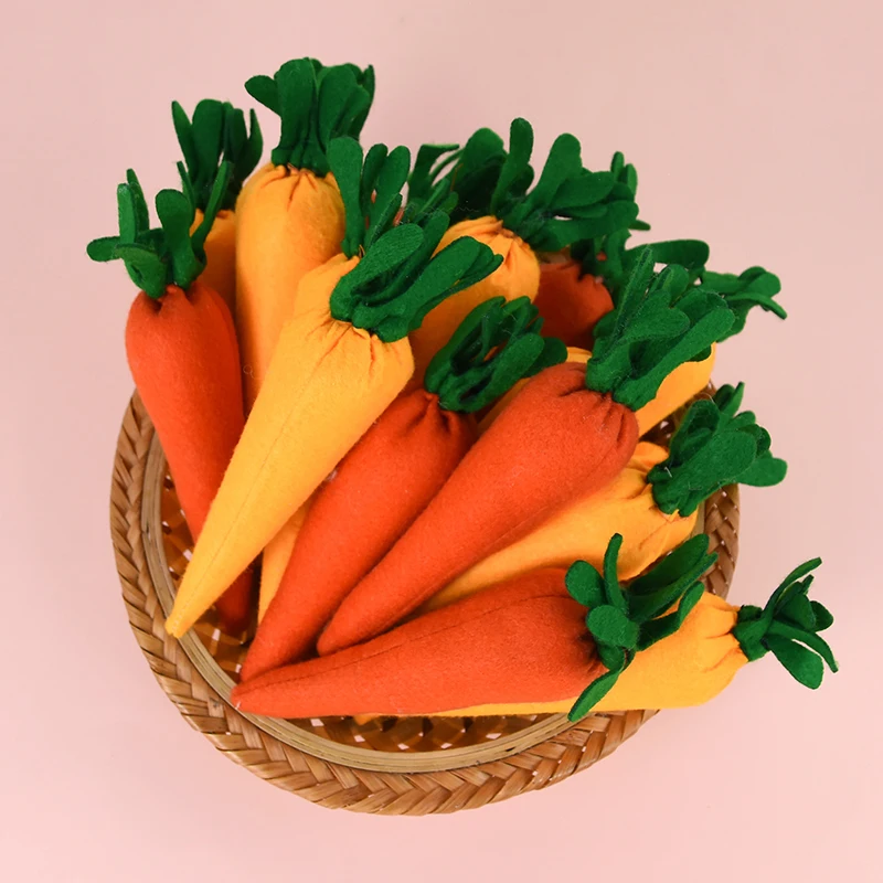

3pcs Easter Ornament Carrot Fabric Bunny Carrot Simulation Vegetables for Home Table Decor Spring Easter Party Supplies Kids Toy
