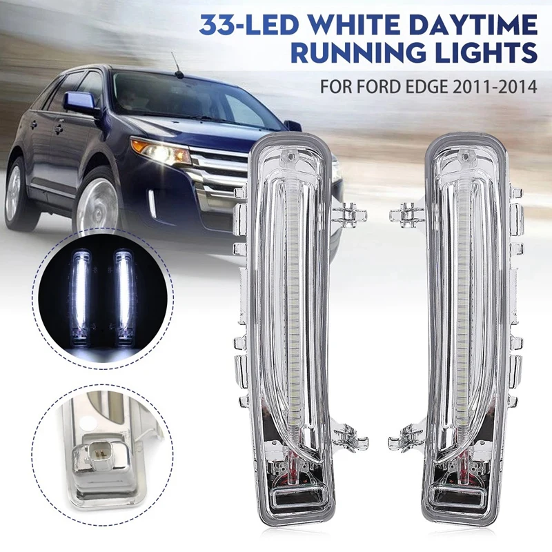 

1 Pair Front LED Fog Light Daytime Running Lamp For Ford Edge 2011-2014