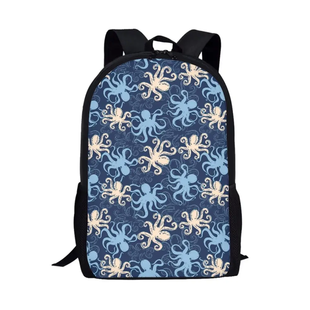 

Практичная школьная сумка для подростков, детский модный дорожный ранец с принтом морского организма, удобный студенческий рюкзак
