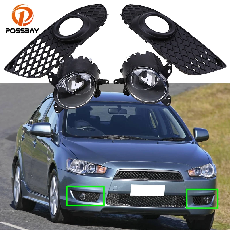 

Car Fog Lights Front Bumper Grille Halogen Driving Lamp Cover for Mitsubishi Lancer 2008 2009 2010 2011 2012 2013 2014 Exterior