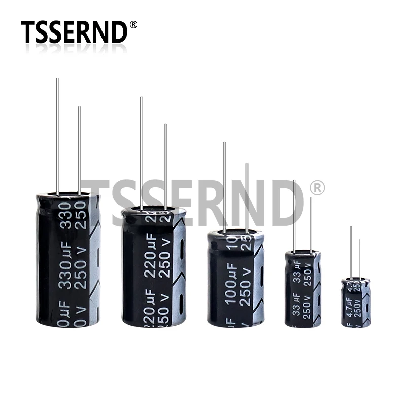 5 шт. 250 В алюминиевый электролитический конденсатор 1 мкФ 2 3 4 7 10 22 33 47 100 220 330