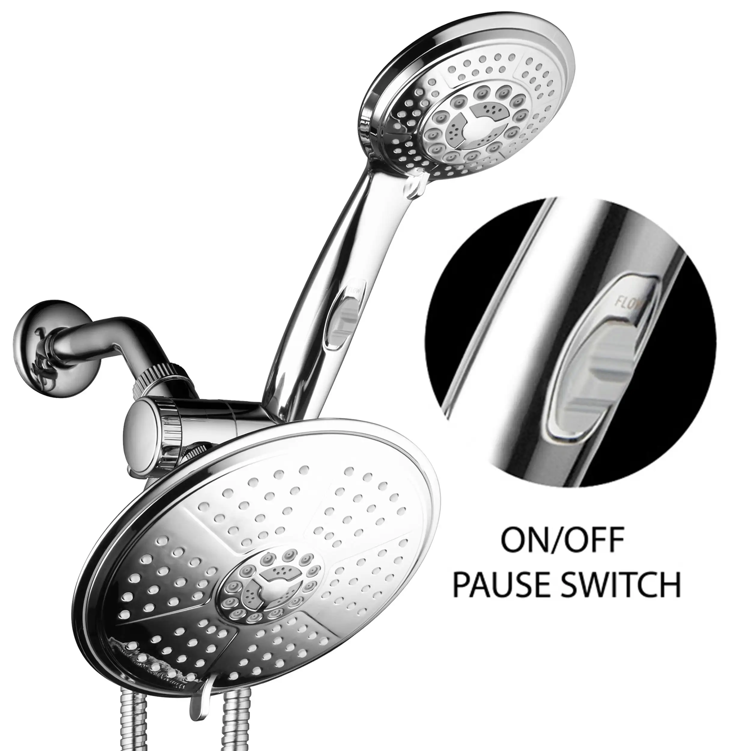 

38 Setting 3 Way Rainfall Shower Combo with ON/OFF Handle Switch