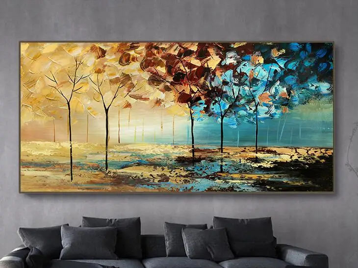 

Forest Abstract Art Oil Painting Colorful Landscape Painting Poster Print on Canvas Room Decoration Wall Art Canvas Painting