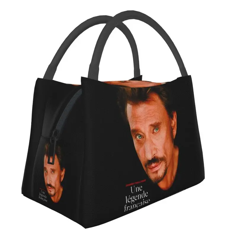 

Cool Johnny Hallyday French Singer Thermal Insulated Lunch Bags Women Rock Music Resuable Lunch Container Meal Food Box