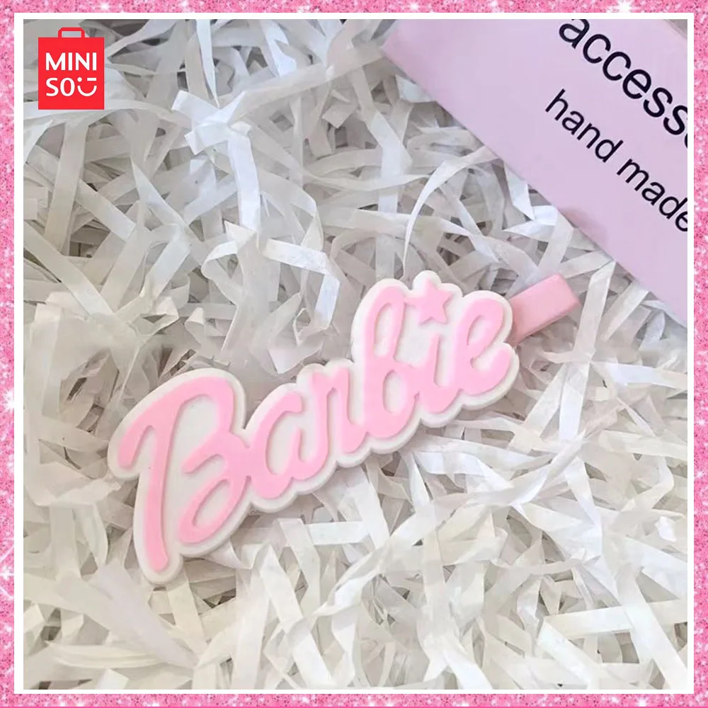 2024 Miniso Барби Новая мода карточка для волос милые и игривые буквы челки аксессуары