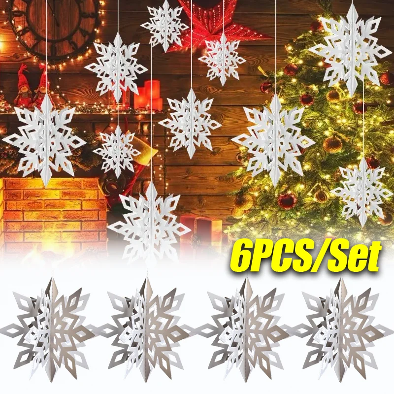 3D Снежинка рождественская елка подвесные Подвески подвеска для окна магазина