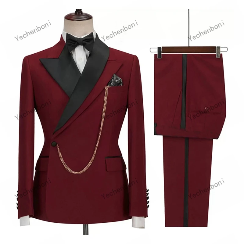 

Yechenboni 2023 новейший дизайн лоскутный костюм из 2 предметов для мужчин смокинг для жениха индивидуальный пошив деловые костюмы для мужчин (Блейзер + брюки)