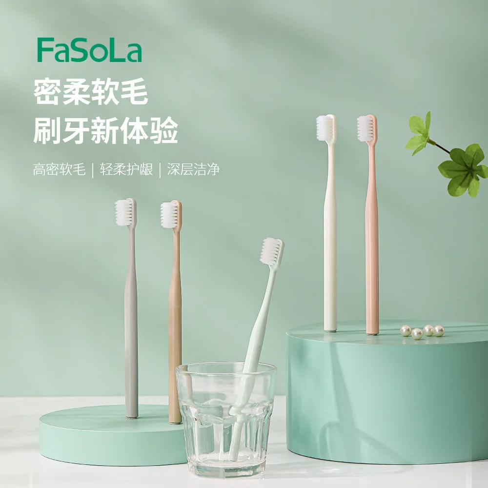 

Youpin 5pcs/lset Soft-bristled Ultra-fine Toothbrush Family Toothbrush Soft Fine Bristles Vent Hole Brush Head