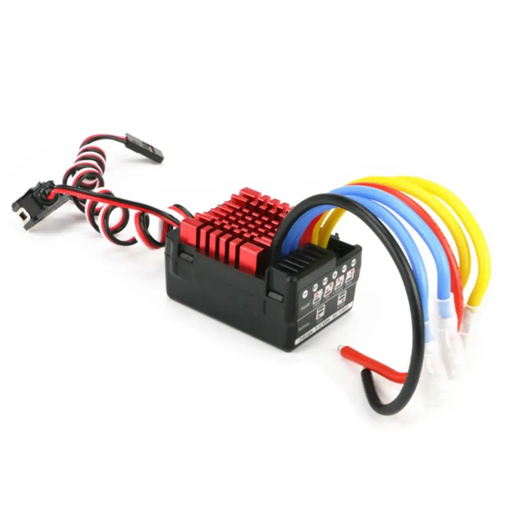 

Wp-800 80A Waterproof Dustproof Brushed Esc Speed Controller Dual Connector To Motor With Program Car For 1/8 Rc Car Truck Toys