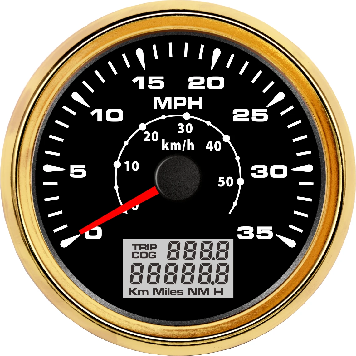 

A Universal 85mm Car GPS Speedometer 12V 24V 35MPH 50KM/H Speed Meter With 7 Colors Backlight With LCD For Motor Car Truck Boat