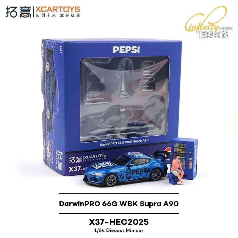Фото Xcartoys 1/64 Toyota Supra DarwinPRO 66GWBK Supra A90 Pepsi Cola, коллекционная модель автомобиля, без радиоуправления, игрушечная машинка, украшение №1
