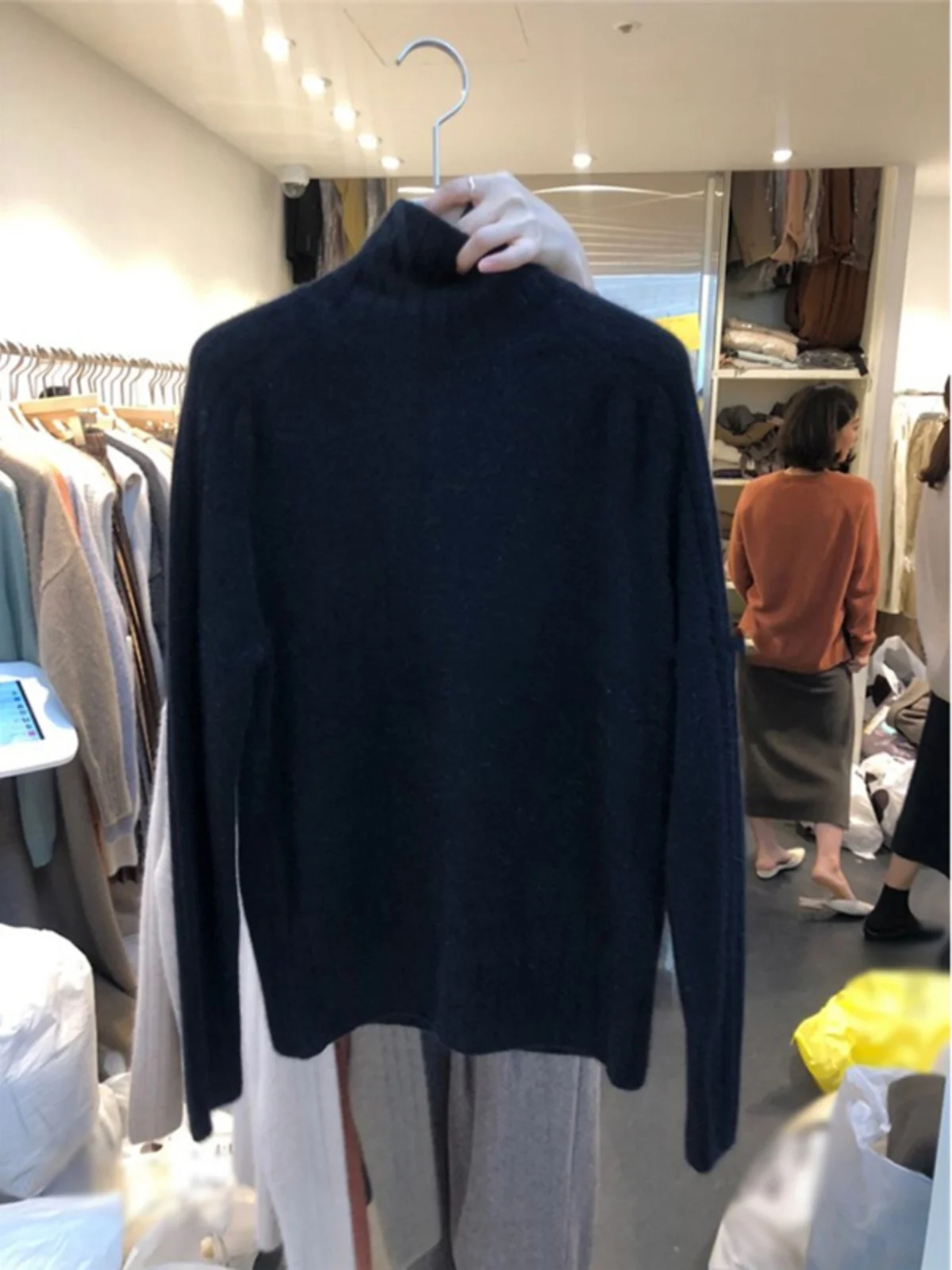 Winter Thick Imitation Raccoon Velvet Soft Glutinous Turtleneck Base Knit Gentle Wind Inner wear Loose Pullover Sweater Top